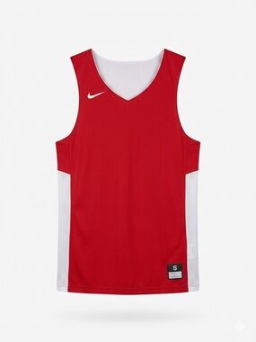 Nike Red Reversible Basketball Tank with White Side Panels